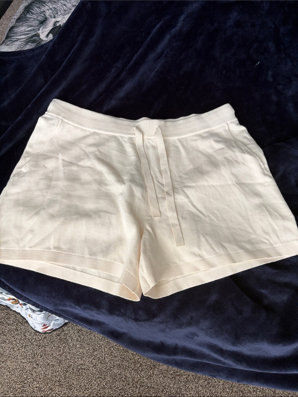 Banana Republic Cream Knit Lounge Shorts with Drawstring